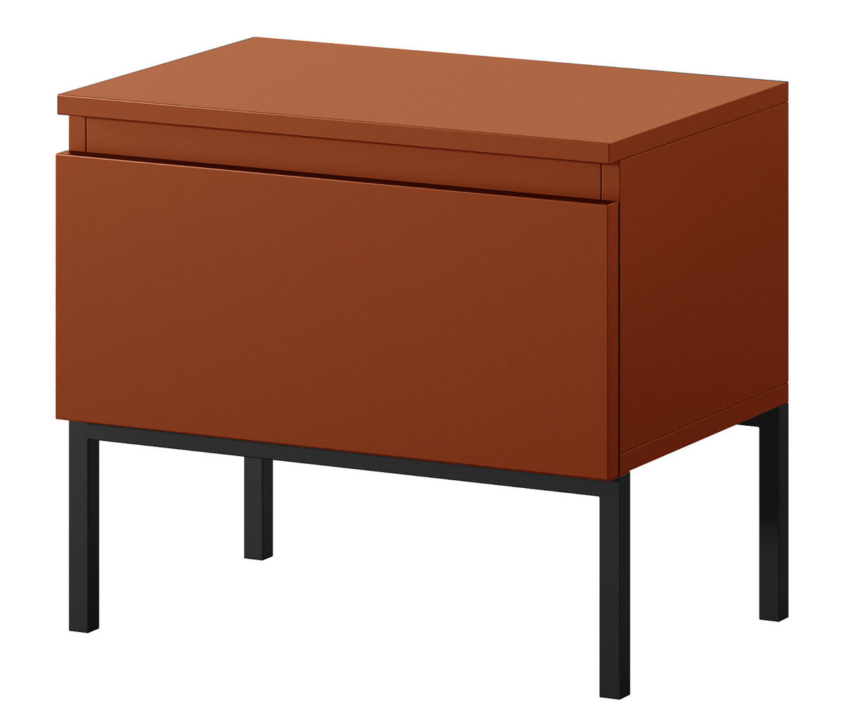 NACHTSCHRANK Bemmi Ziegelrot - Dunkelorange/Schwarz, Holzwerkstoff/Metall (49/43/32cm) - Selsey