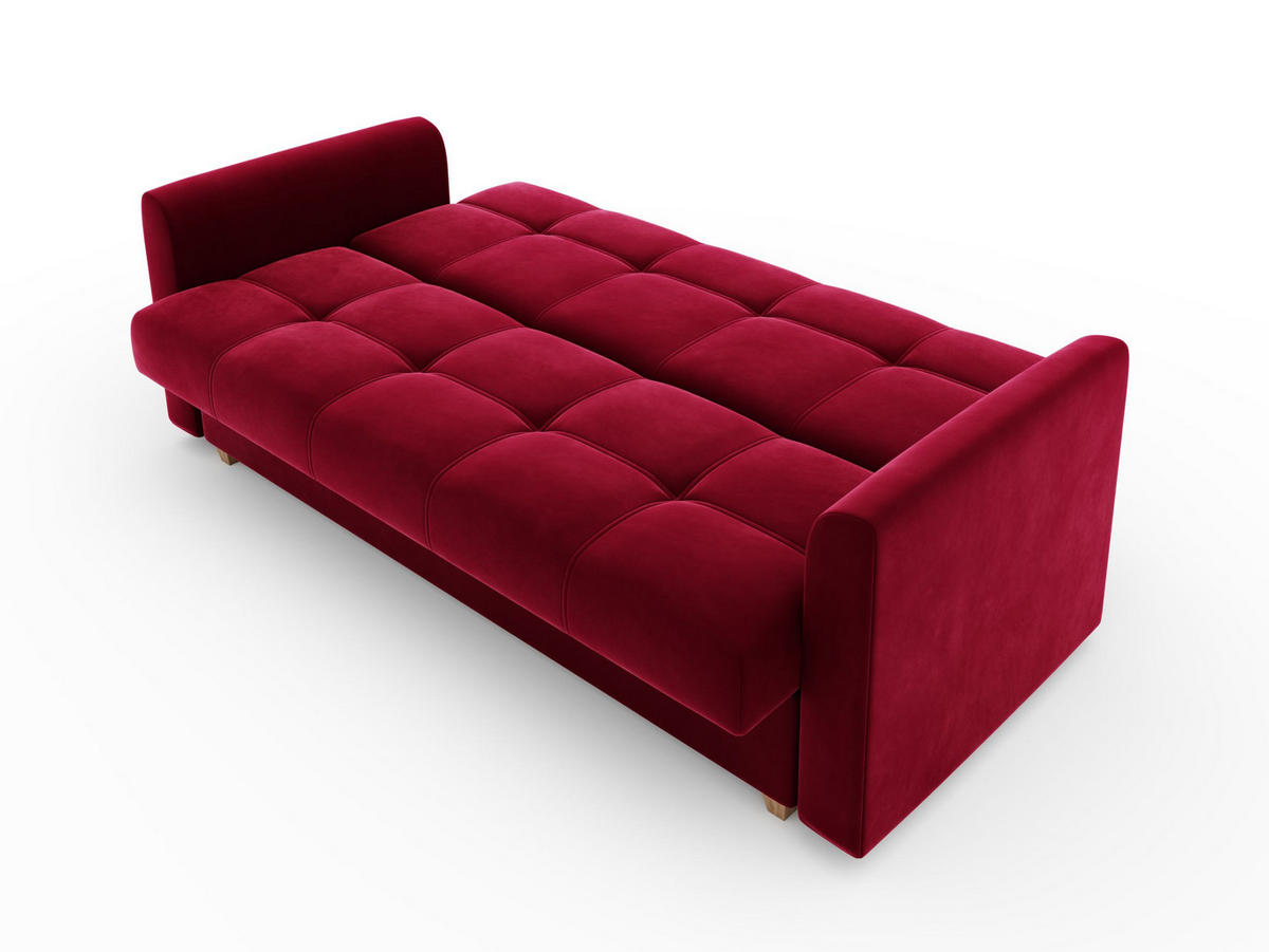 SOFA LENTO mit Schlaffunktion ITAKA 34 mit Stauraum - Rot, Textil (87/95/216cm) - Bedante