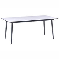 ZAHRADNÍ STŮL 180/90 cm Imitace kamene Imitace travertinu Tolentino - tmavě šedá, plast (180/90/75cm) - Beliani