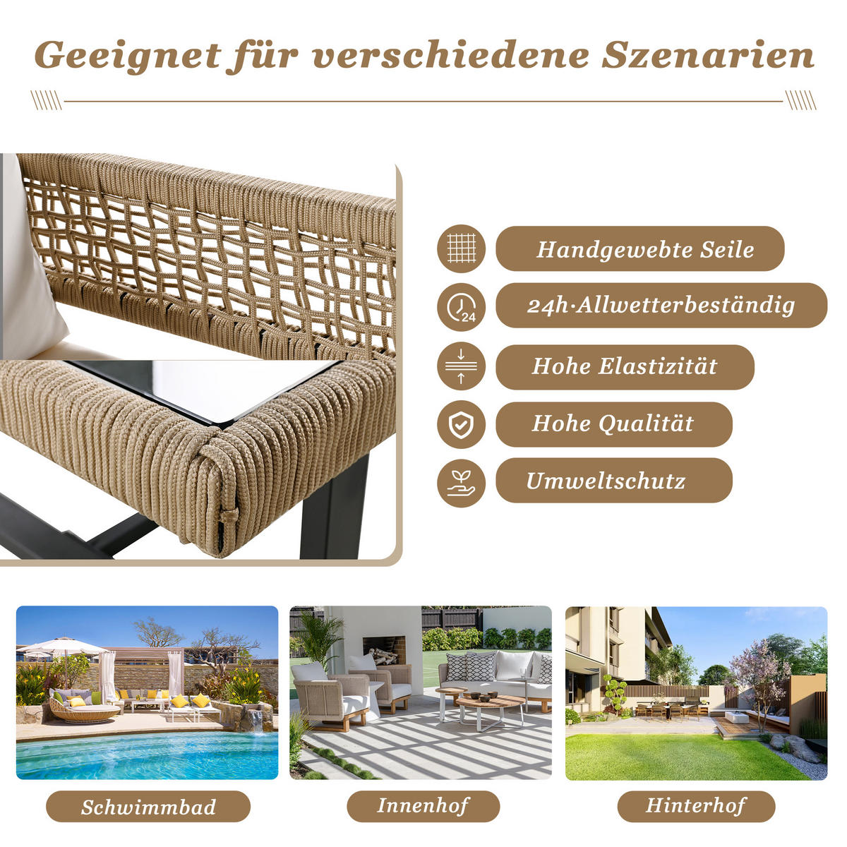LOUNGEGARNITUR beige - Beige, Metall - Urban Meuble