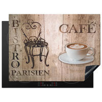 HERABDECKPLATTE - Bistro Parisien - Café - Kaffee - Jahrgang - 71x52 - Cappuccino, Kunststoff (71/52.5/0.2cm) - MuchoWow