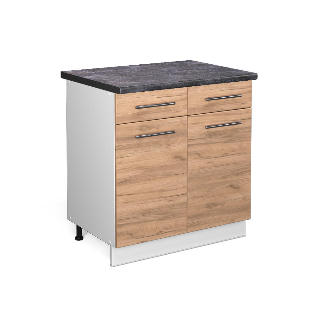 KÖKSUNDERSKÅP Fame-Line Goldkraft ek 80 cm , AP Antracit Ekfärgad, Vit 82/80/60 cm