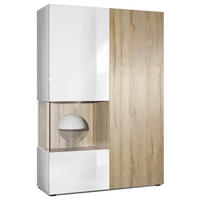 VITRINE Morena Tür und Einsatz in Eiche Natur - Eichefarben, Holzwerkstoff (91.5/136.5/37cm) - Vladon