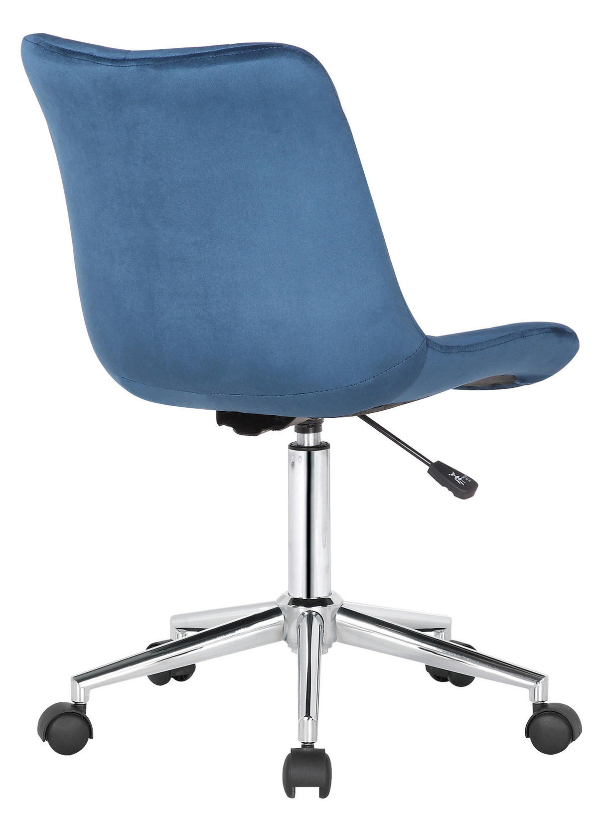 DREHSTUHL Samt blau - Blau, Textil/Metall (46/81/62cm) - CLP