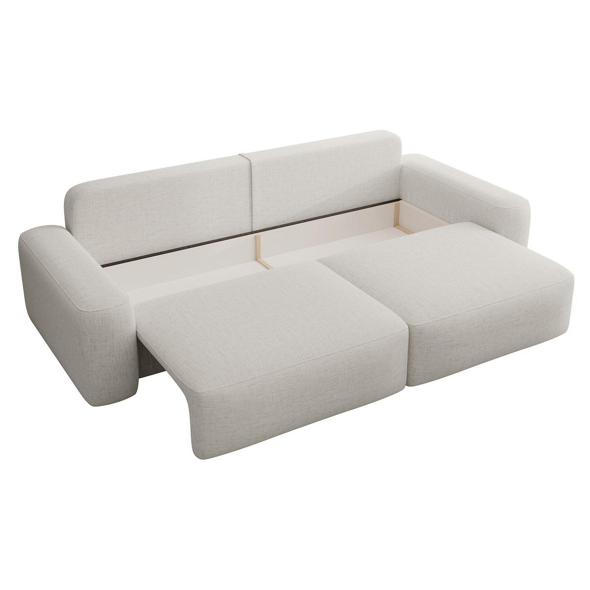 POHOVKA Carnos Krémová 3-místná - černá/krémová, textil/plast (257/82/105cm) - Selsey