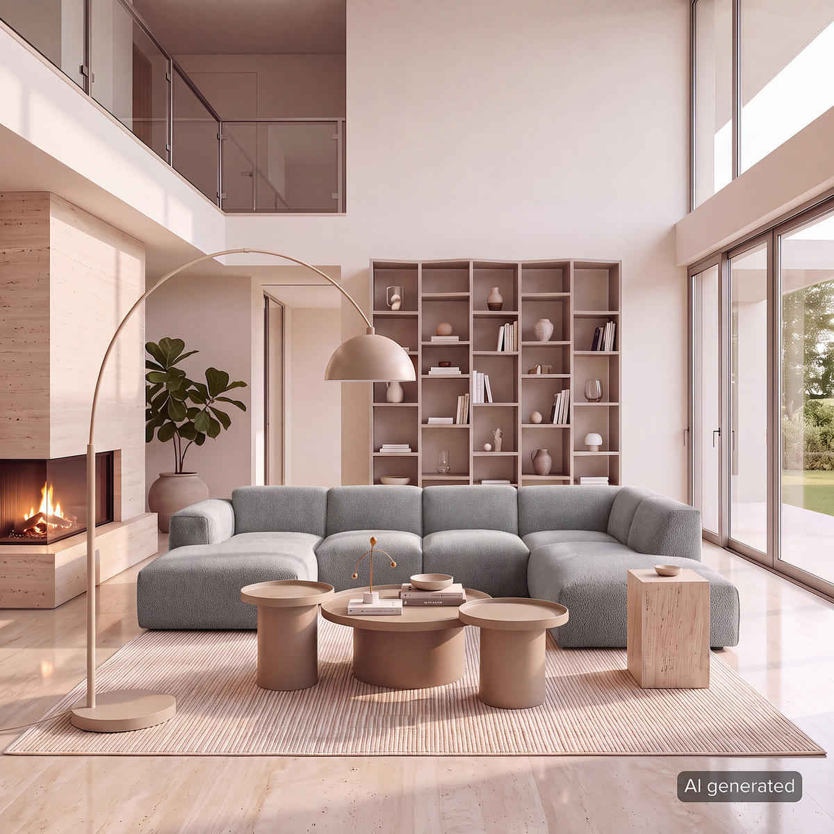 WOHNLANDSCHAFT mit Longchair - Schwarz/Grau, Kunststoff/Textil (325/71/235cm) - home24