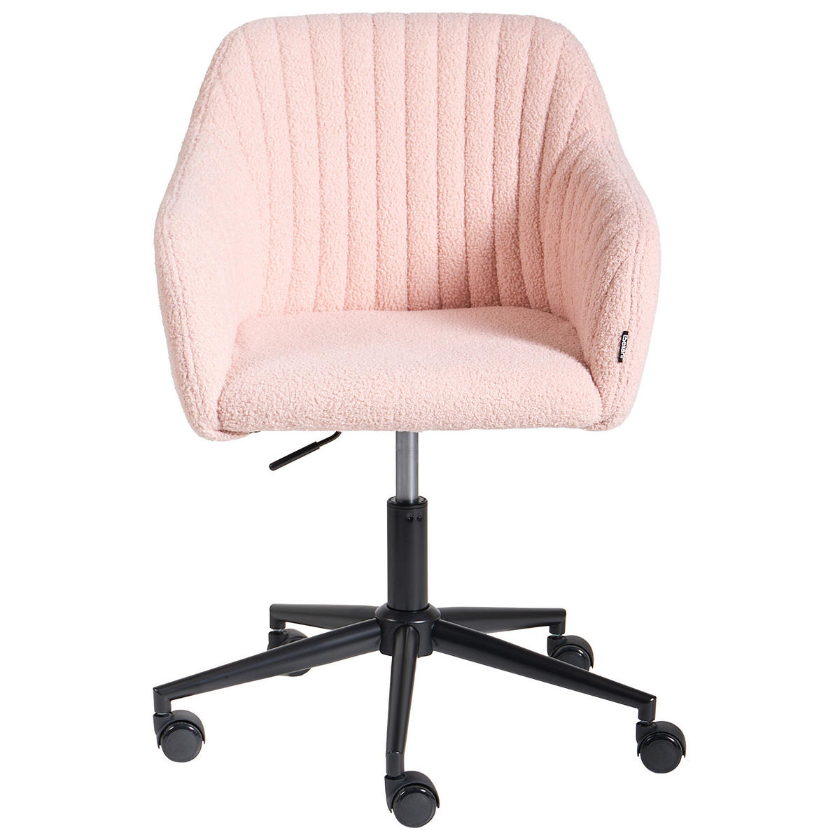 SCHREIBTISCHSTUHL Bouclé Pastellrosa Venice - Pink, Textil (64/79/64cm) - Beliani