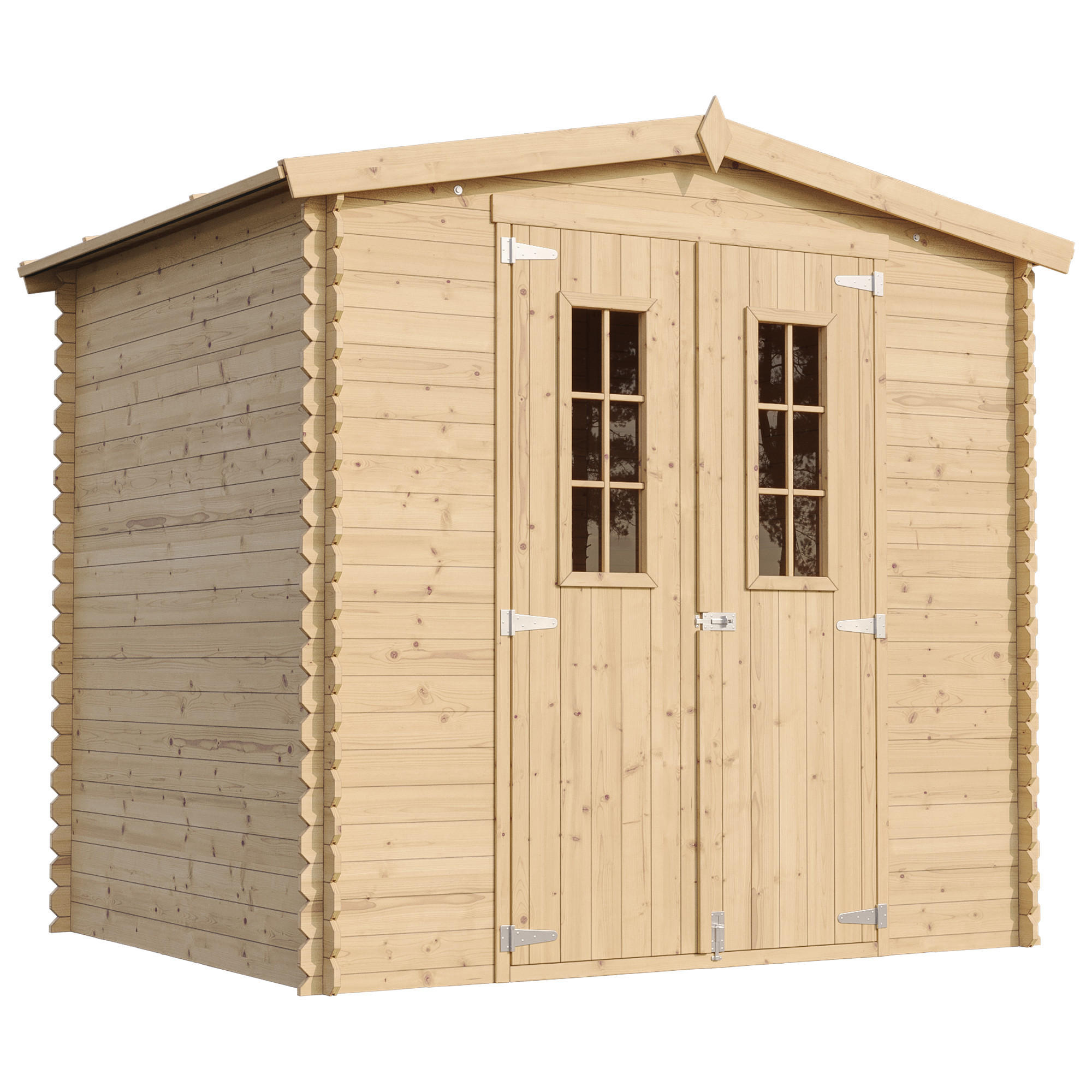 GARTENHAUS aus Holz - B236xL226xH218 cm/ 4.33 m2 - M369C - Beige, Holz (220/218/226cm) - Timbela
