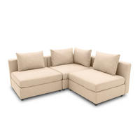 GARTENLOUNGE-SET 2 Bozhana mit Outdoorbezug in beige - Beige, Kunststoff - 58aufmkessel