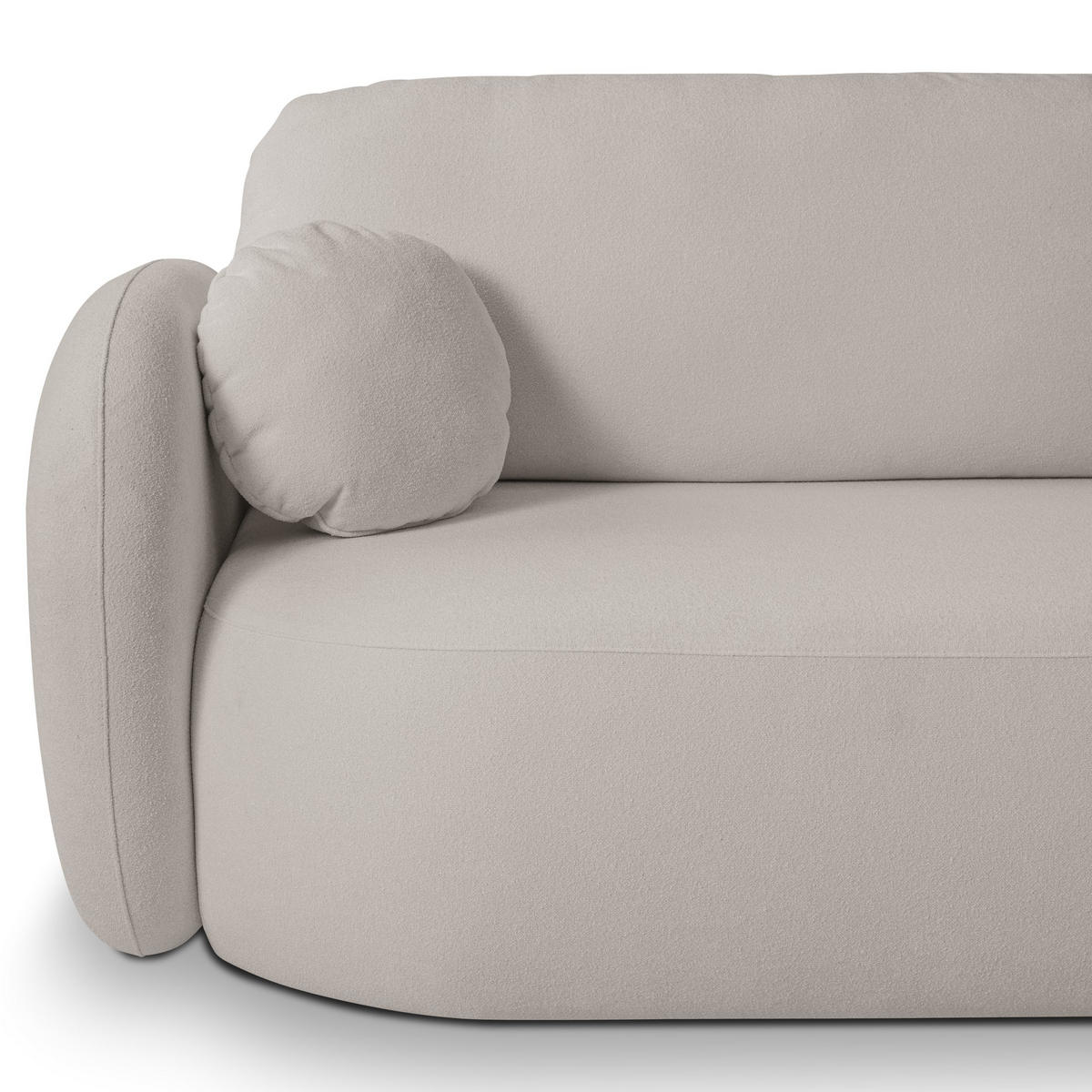 ECKSOFA AMICO R-S Hellgrau Geflochtener Stoff mit Schlaffunktion - Hellgrau, Holz (248/174cm) - MASSENO