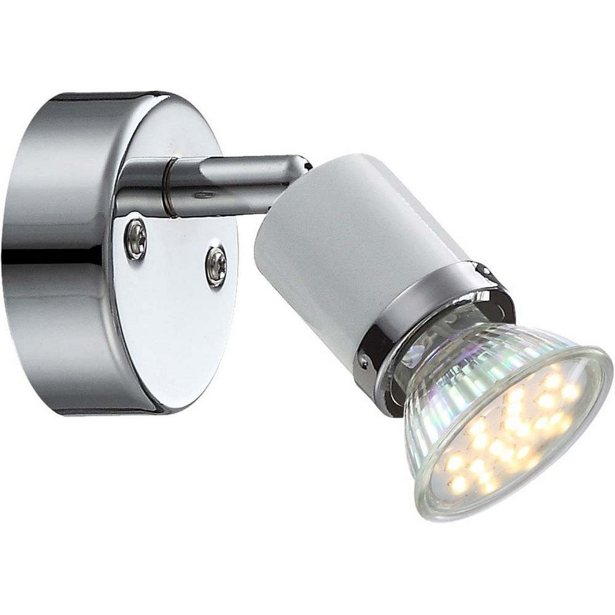 LED WANDLEUCHTE FINA Chrom Weiß Metall - Silberfarben, Metall (7/10/13.5cm) - Globo Lighting