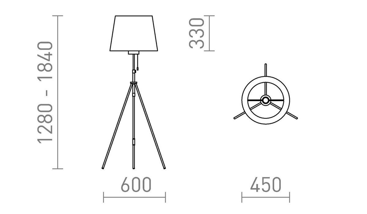 STEHLEUCHTE LUTON/ILUSION Chromfolie 15 W - Chromfarben, Metall (45/45/185cm) - Rendl