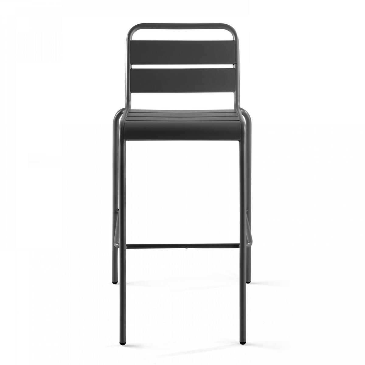 BARHOCKER, Grau - Grau, Metall (49/101/58cm) - Oviala