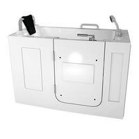 SITZWANNE Whirlpool mit Tür S07WP-B-L - Weiß, Glas/Kunststoff (76/116/140cm) - AcquaVapore by Sandra Jentho