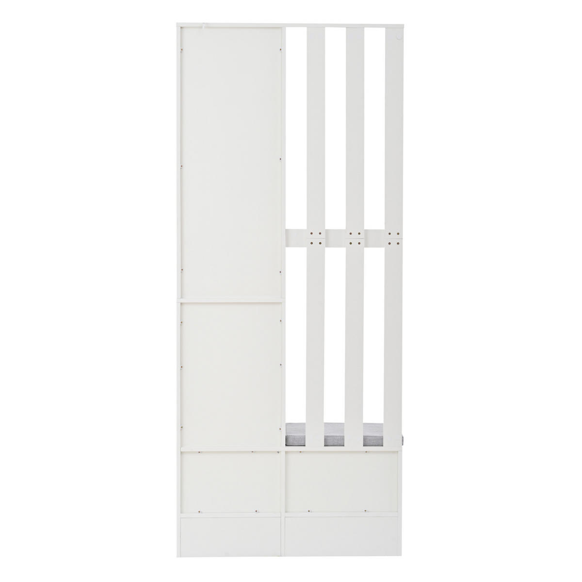 KOMPAKTGARDEROBE 85/33,5/200 cm aus Spanplatte mit gehärtetem Glas und Schuhbank Weiß - Weiß, Holzwerkstoff (33.5/200/85cm) - Modenvie