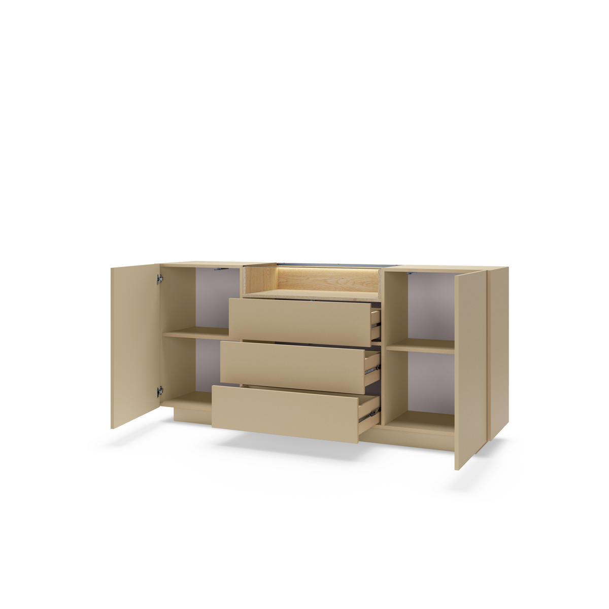KOMMODE: Kakao + Cremona-Eiche, 176,4 x 83 x 39,5 cm - Braun, Holzwerkstoff (176.4/83/39.5cm) - 3XE LIVING