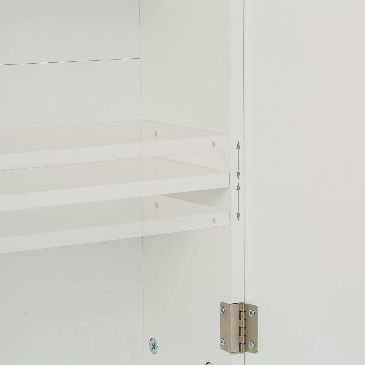 BADSCHRANK - Silberfarben/Weiß, Holzwerkstoff/Metall (60/60/18cm) - Relaxdays