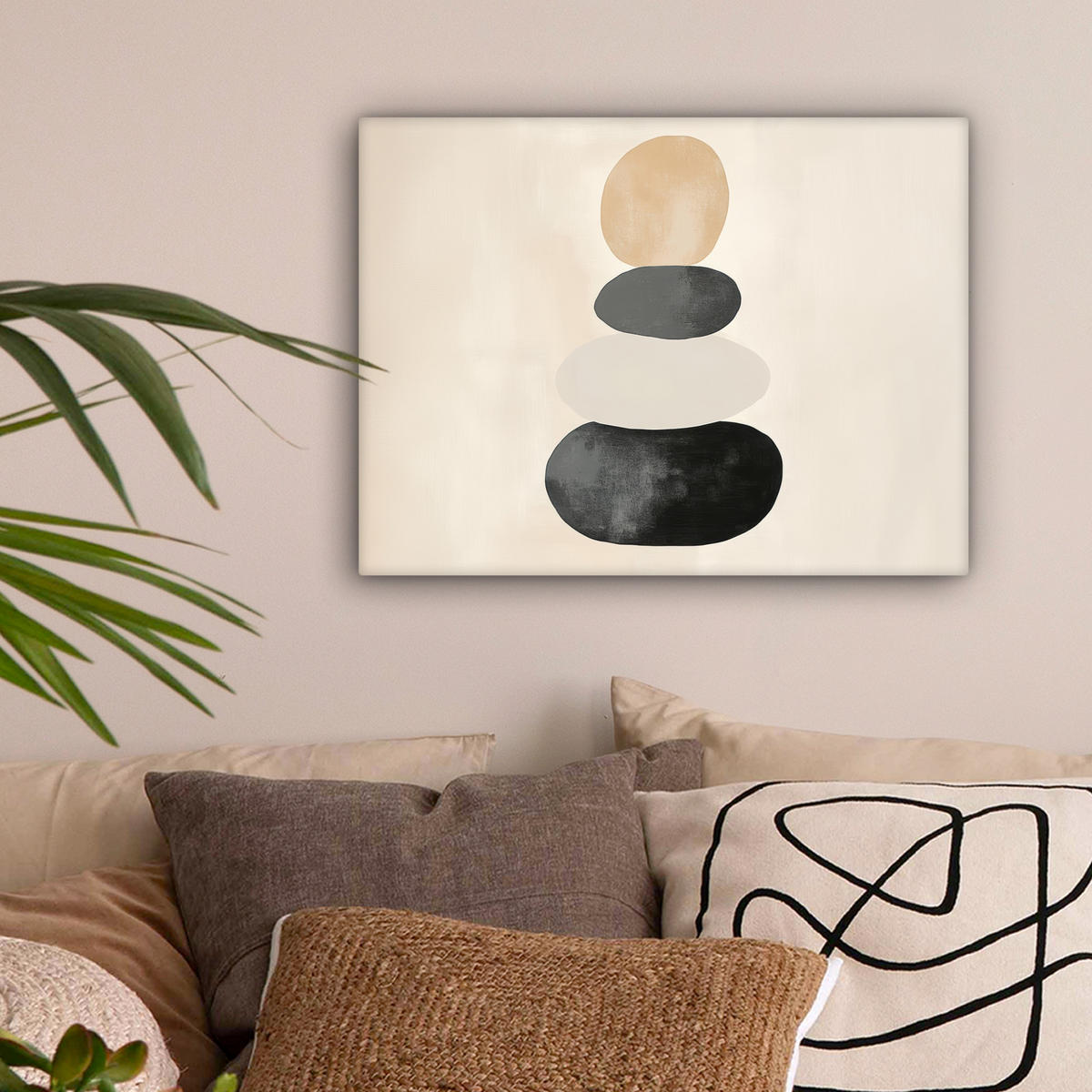 LEINWANDBILD Japandi - Wabi sabi - Beige 40x30 cm - Taupe, Textil (40/30cm) - MuchoWow