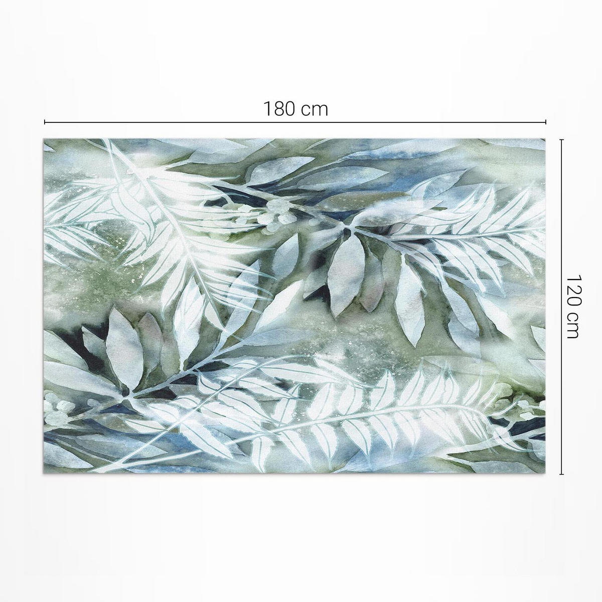 TEPPICH 120x180 cm Aquarell Blätter Zweige - Mintgrün, Kunststoff (120/180cm) - Wallfluent