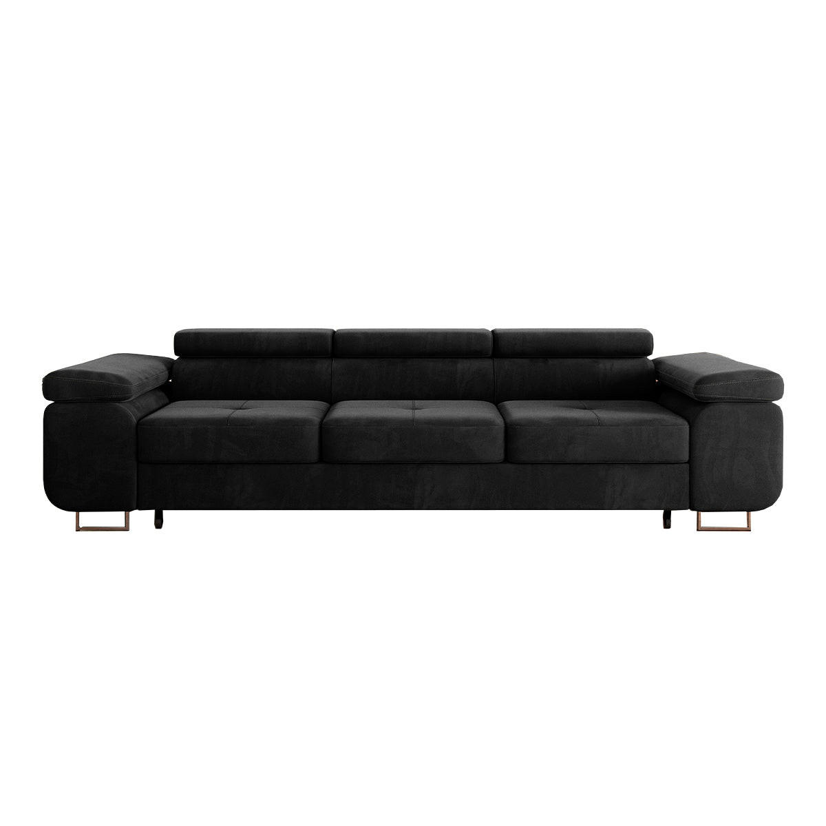 SCHLAFSOFA Wilson 3 Sitzplätze Schwarz - Schwarz, Textil (275/69/100cm) - Petits-meubles