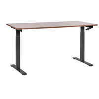 SCHREIBTISCH braunschwarz 160/72 cm manuell höhenverstellbar Destin III - Dunkelbraun/Schwarz, Holz (72/160/74cm) - Beliani