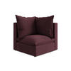 SOFAELEMENT Samt Stoff Rot - Bordeaux/Schwarz, Holzwerkstoff/Kunststoff (90/77/90cm) - Makamii
