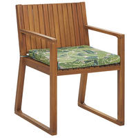 GARTENSTUHL Akazienholz Auflagen hellgrün Sassari - Hellgrün, Holz (54/80/59cm) - Beliani