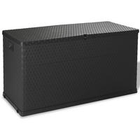 GARTEN-AUFBEWAHRUNGSBOX Anthrazit 120x56x63 cm PP Rattan - Anthrazit, Kunststoff (56/63/120cm) - furnicato