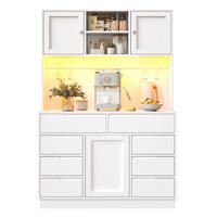 BUFFET 120/183,5/40 cm Weiß aus MDF mit Lichtleiste - Weiß, Holzwerkstoff (40/183.5/120cm) - OKMYHOME