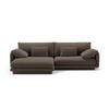 ECKSOFA links Torino aus Samt ebenholz 4 Sitzplätze - Graubraun, Textil (170/250cm) - Micadoni