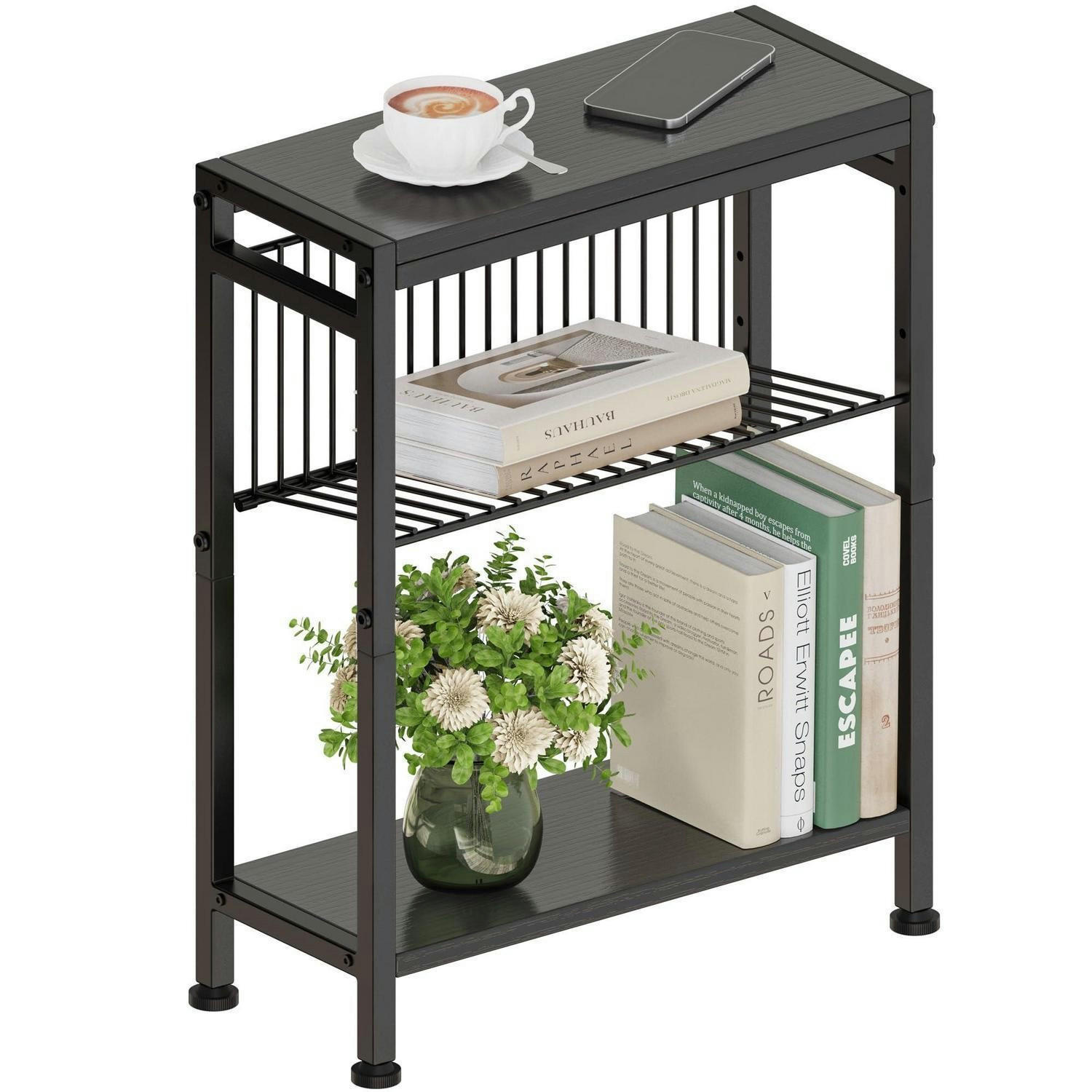BEISTELLTISCH Schwarz mit Zeitschriftenhalter 18 x 43 x 56.5 cm - Schwarz, Metall (18/56.5/43cm)