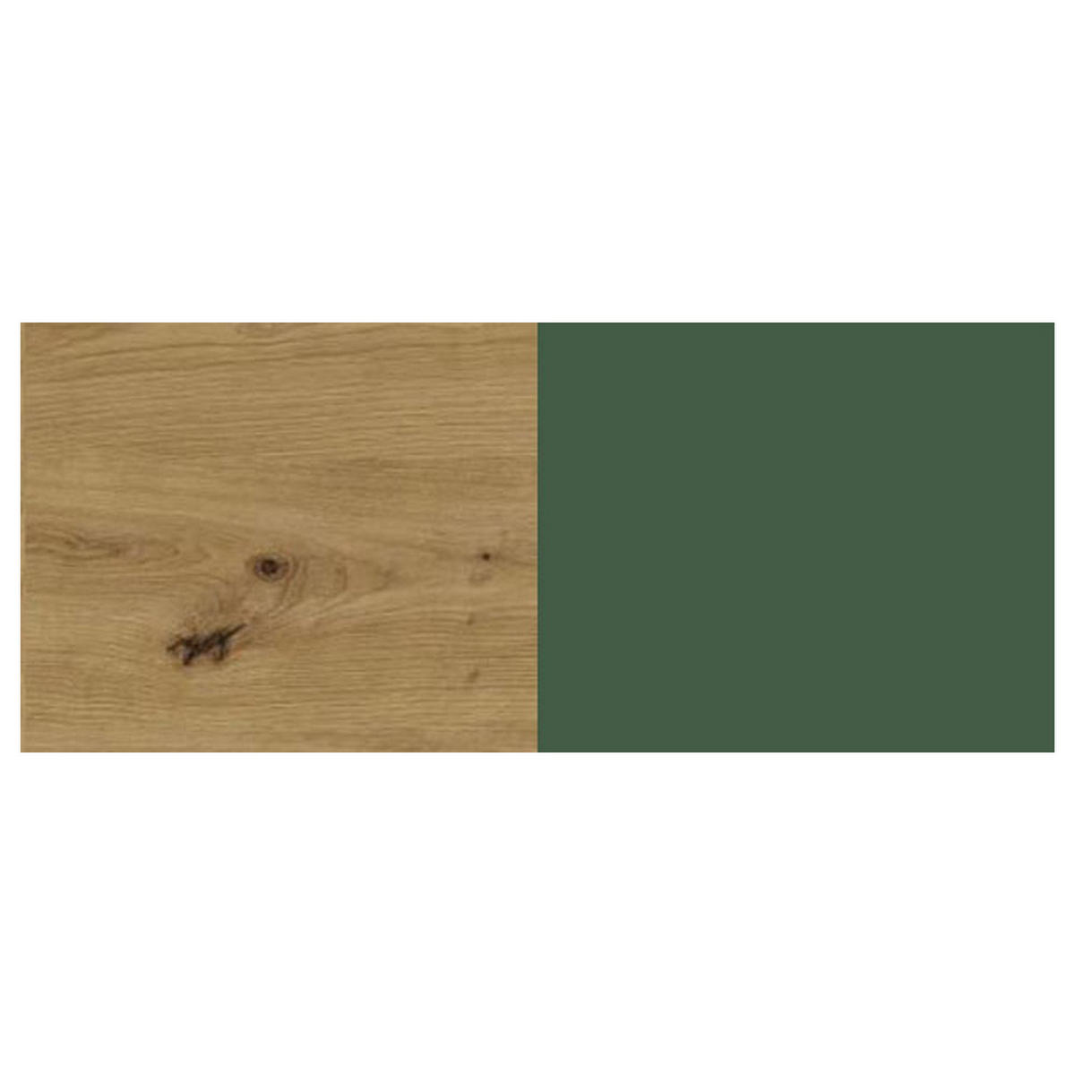 WINKELKÜCHE Silver eiche artisan / eiche artisan & kieferngrün 300 / 185 / 207cm 8-teilig - Braun/Grün, Holzwerkstoff/Metall (300/207/185cm) - Feldmann-Wohnen