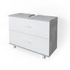 WASCHBECKENUNTERSCHRANK Ilias Beton/Weiß 80 x 60.8 cm - Weiß/Grau, Holzwerkstoff (80/60.8/33cm) - Vicco