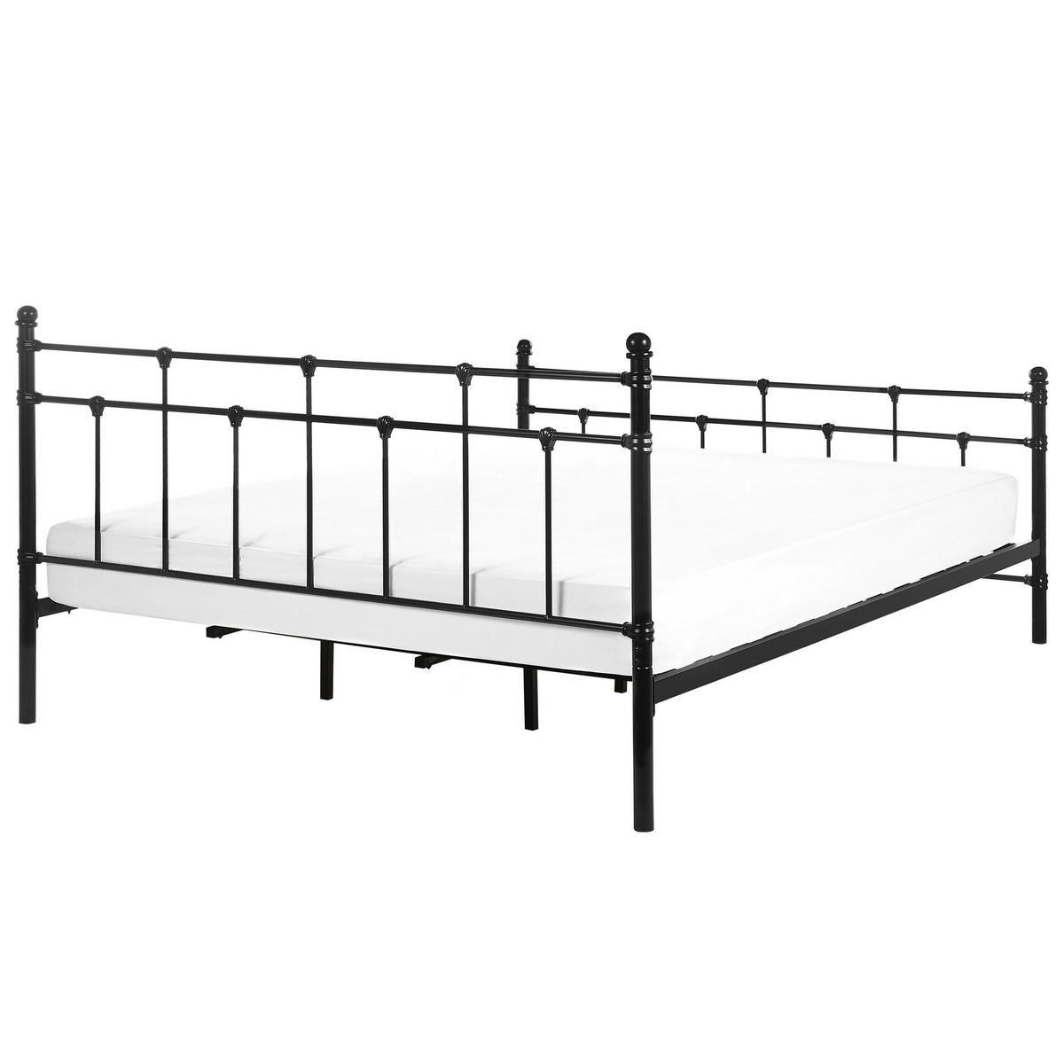 METALLBETT 180/200cm Schwarz Lynx - Schwarz, Metall (180/200cm) - Beliani