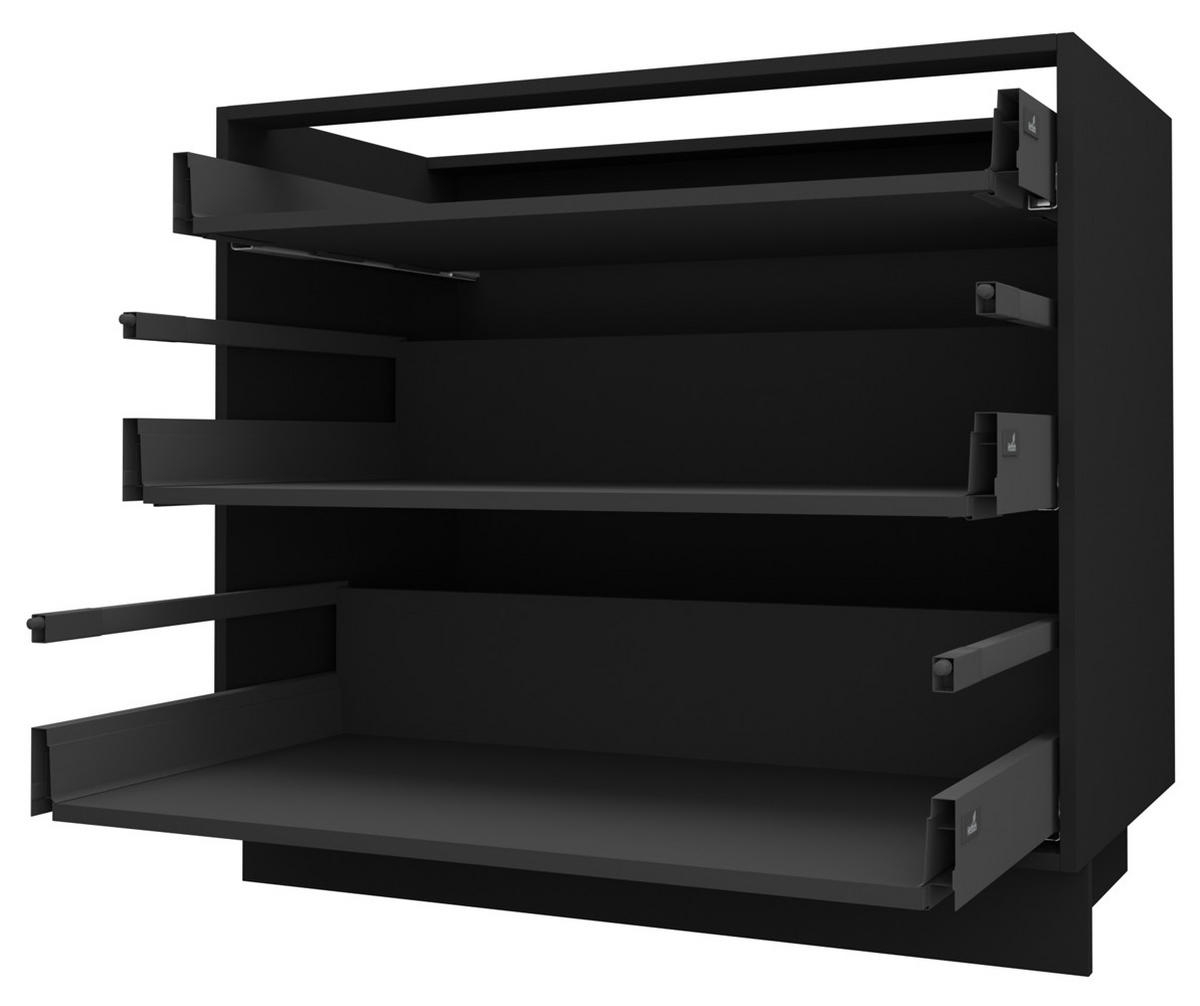 SCHUBLADENUNTERSCHRANK Kvantum D3A/90 90 / 50 / 82cm - Schwarz/Weiß, Holz/Holzwerkstoff (90/82/50cm) - Feldmann-Wohnen