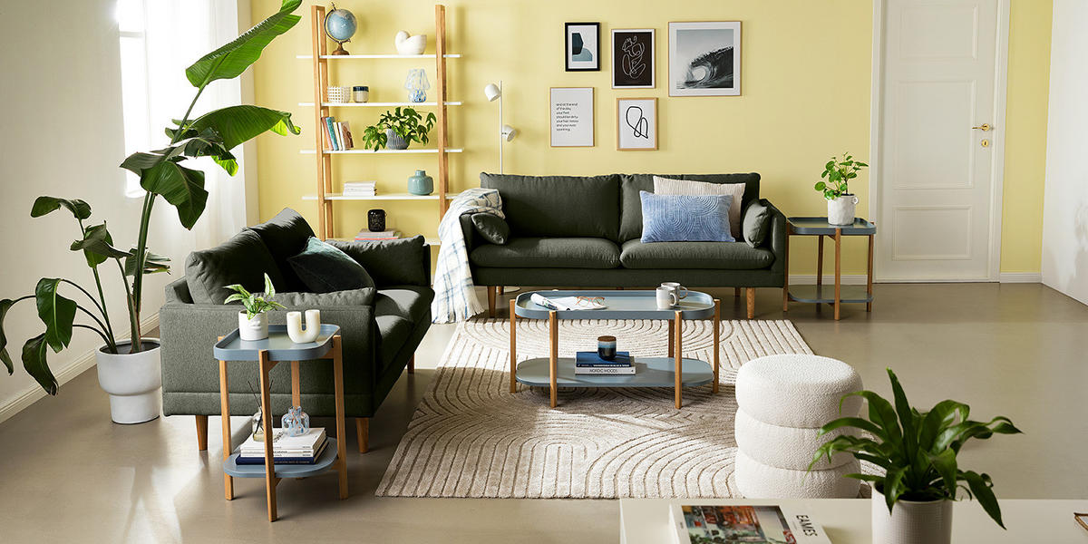 3-SITZER SOFA - Webstoff - Buchefarben/Grau, Holz/Buchenholz (200/83/153cm) - home24