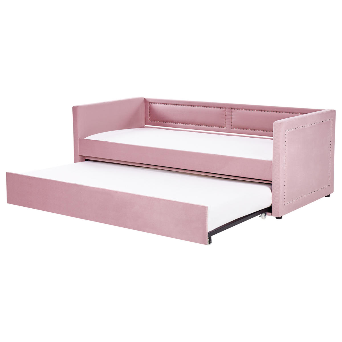 TAGESBETT 90/200 cm Rosa Mimizan - Pink, Naturmaterialien/Textil (90/200cm) - Beliani