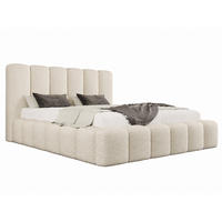 POLSTERBETT MELLOW 200x200 cm in Creme, gepolstertes Kopfteil, Lattenrost, Bettkasten, Bouclé-Stoff - Ecru, Holz/Textil (200/200cm) - EMLAR Home