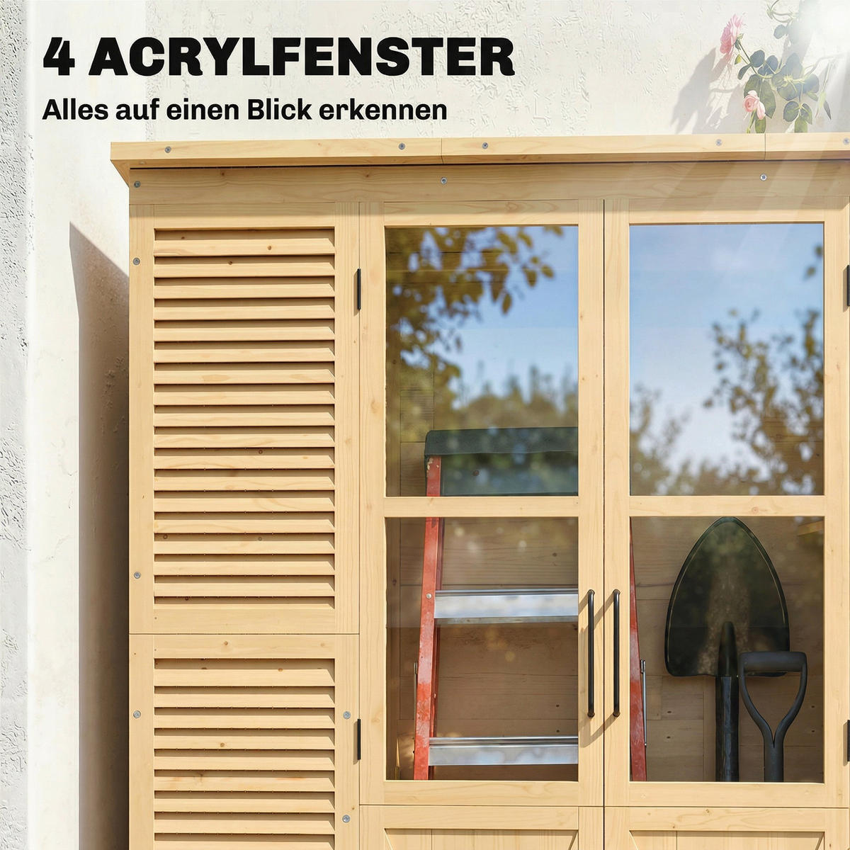 GERÄTESCHUPPEN DE-09248 Holzoptik - Naturfarben, Holz (147/198/68cm) - ComfortXL