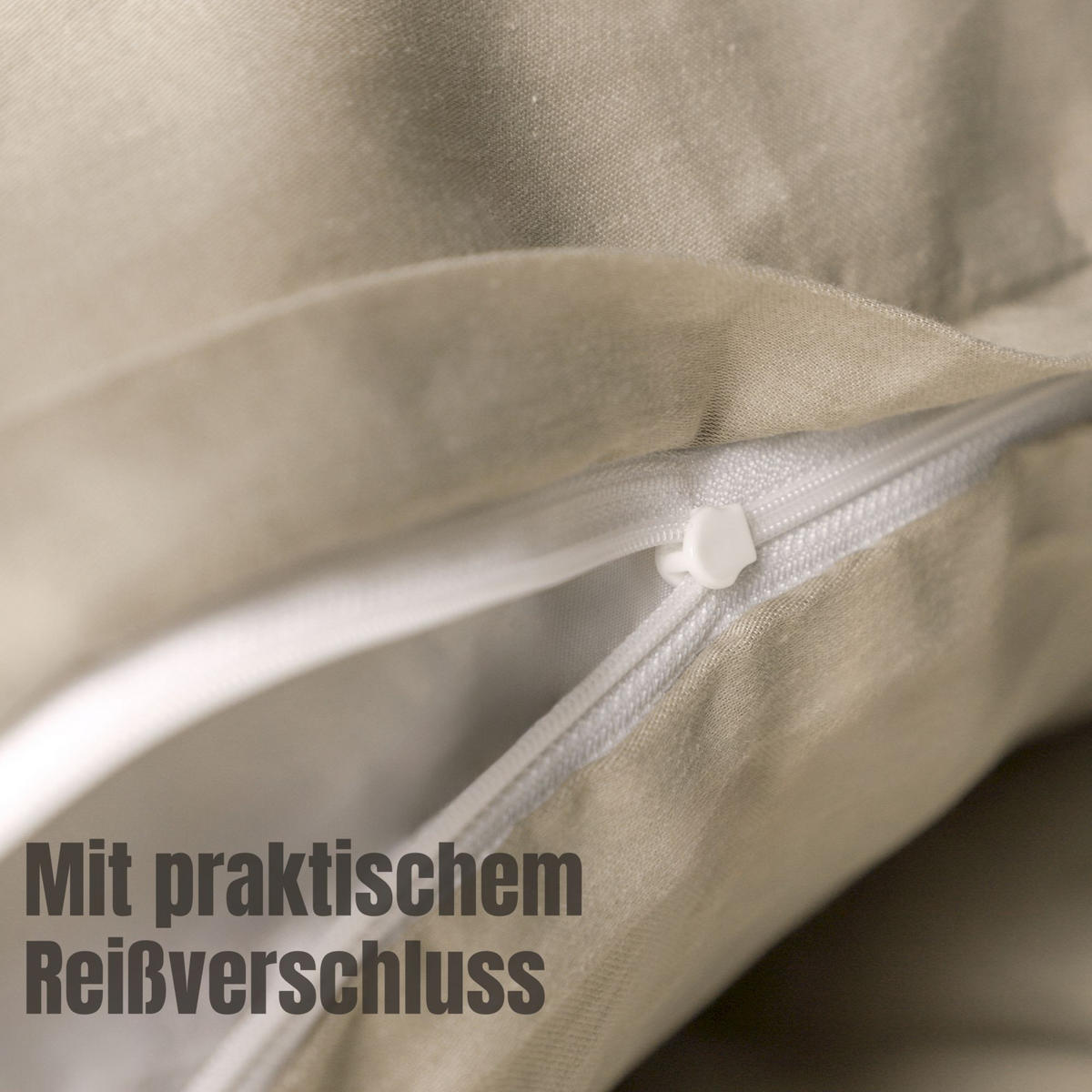 SATIN BETTWÄSCHE PLAIN - Beige, Textil (140/200cm) - Schöner Wohnen