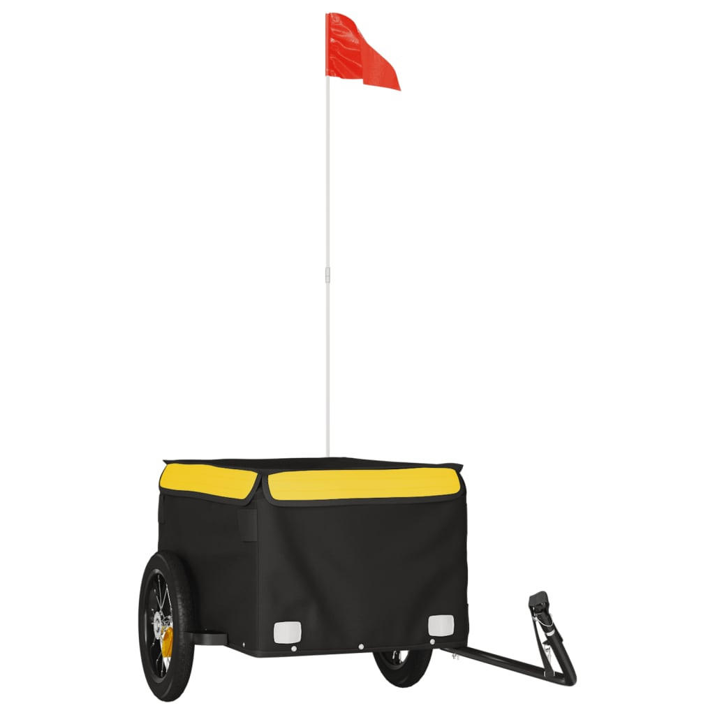 FAHRRADANHÄNGER Schwarz Und Gelb 30 Kg Eisen - Gelb, Metall (54/44/120cm) - vidaXL