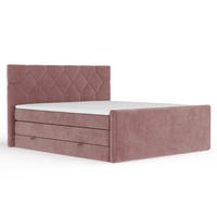 BOXSPRINGBETT Toma Rosa 160/200 cm - Schwarz/Rosa, Holz/Holzwerkstoff (160/200cm) - Maison de Reve