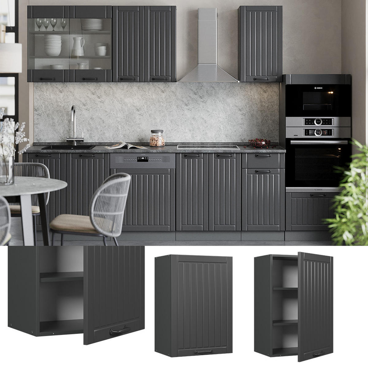 Dunkelgrau/Anthrazit, Holzwerkstoff (50/72/34.1cm) - Vicco