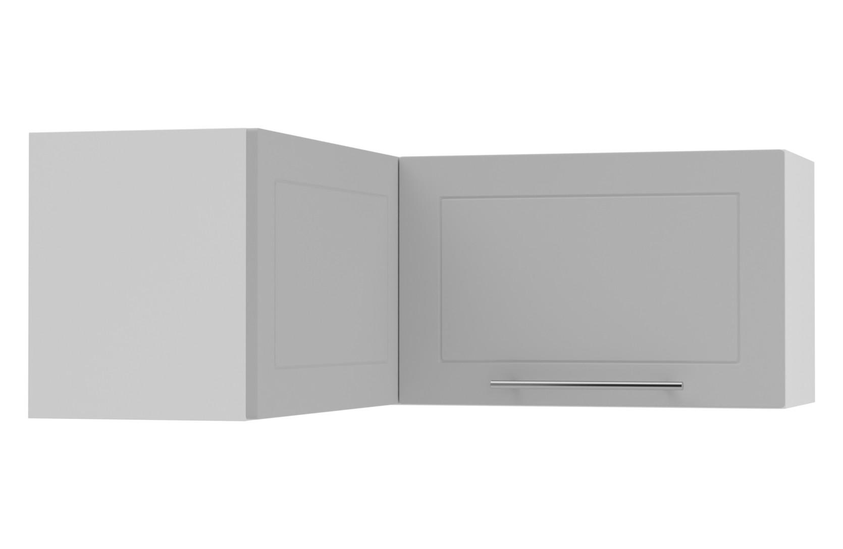 ECKHÄNGESCHRANK Kvantum W14/90/36 Weiß / Dust Grey Matt 90 / 90 / 36cm - Weiß/Grau, Holz/Holzwerkstoff (90/36/90cm) - Feldmann-Wohnen