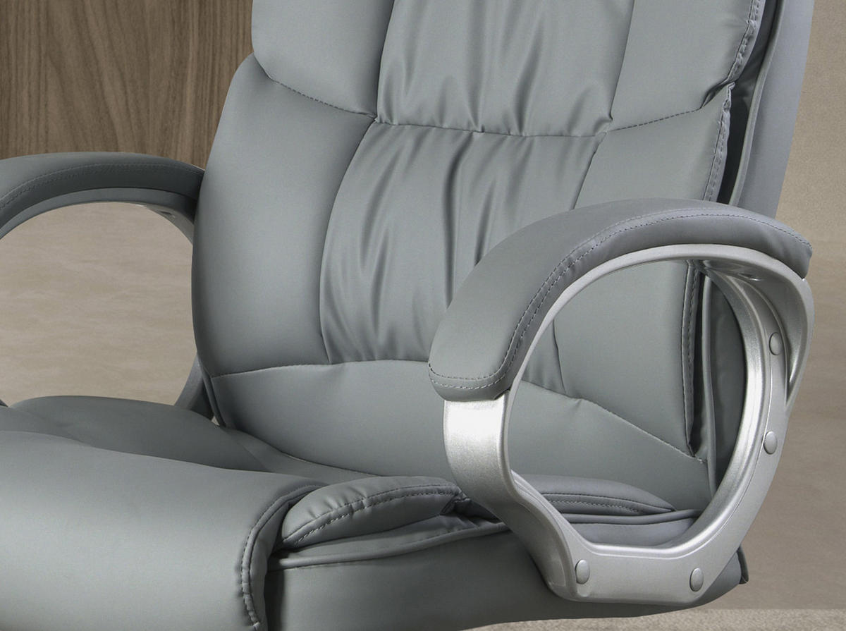 CHEFSESSEL asymmetrisch Grau 64/72/113 cm - Grau, Leder/Kunststoff (64/113/72cm) - ANGEL CERDA