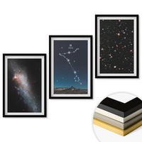 WANDBILDER 3er-Set - 40x60 cm Schwarzer Rahmen - Die kosmischen Landschaften der Fische-Galaxie - Schwarz, Kunststoff (40/60cm) - ArtPrintCave