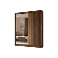 ŠATNÍ SKŘÍŇ S POSUVNÝMI DVEŘMI LAMELLO, 200/216/61 cm moderní 2dveřová se zrcadlem, dekor ořech - ořechová, kompozitní dřevo (200/216/61cm) - MASSENO
