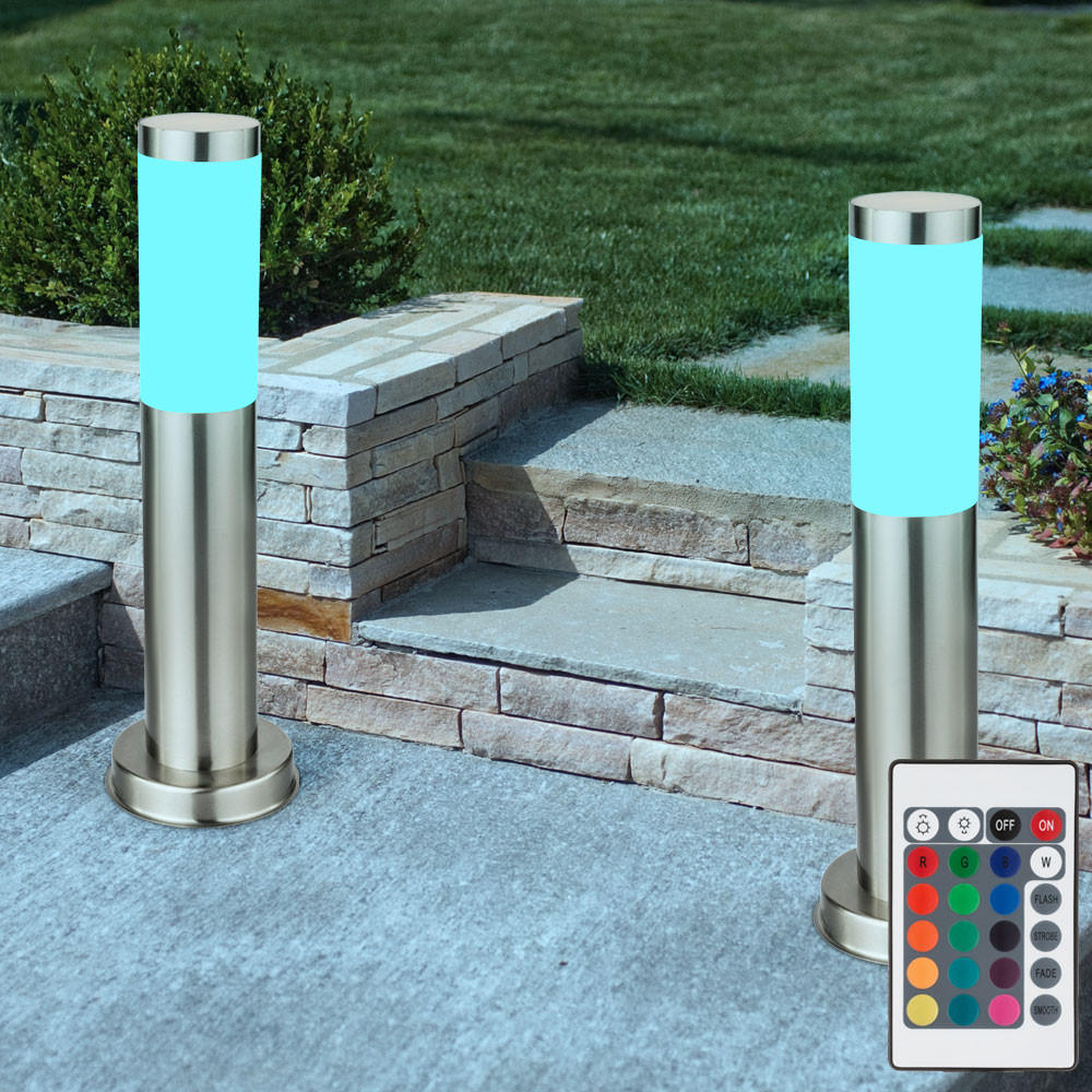 LED WEGELEUCHTE Silber Metall 2er Set - Silberfarben, Kunststoff (7.8/7.8/45cm) - Globo Lighting