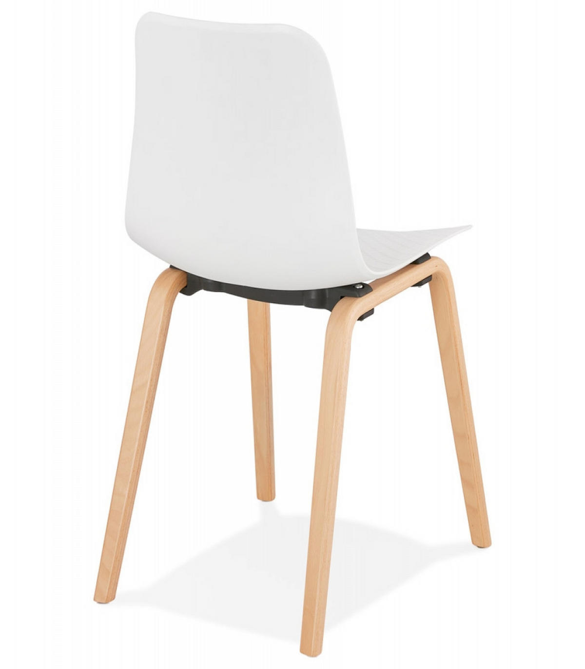 DESIGNERSTUHL Kunststoffsitz Holzgestell, Weiß-Beige 44,5x52,5x81 cm - Beige/Weiß, Holz/Kunststoff (45/81/53cm) - KADIMA DESIGN