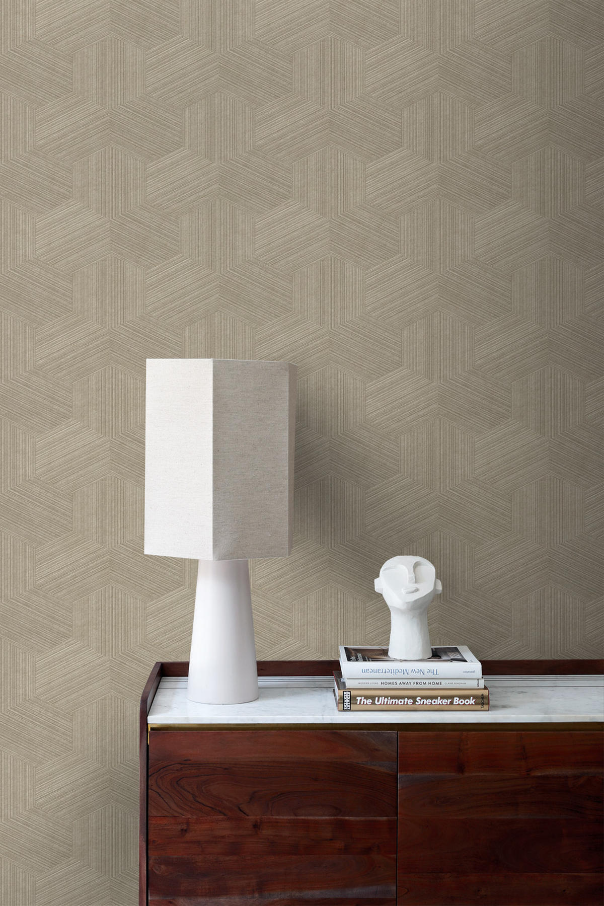 TAPETE 3D-Muster 50 x 900 cm - Beige, Papier (50/900cm) - Origin Wallcoverings
